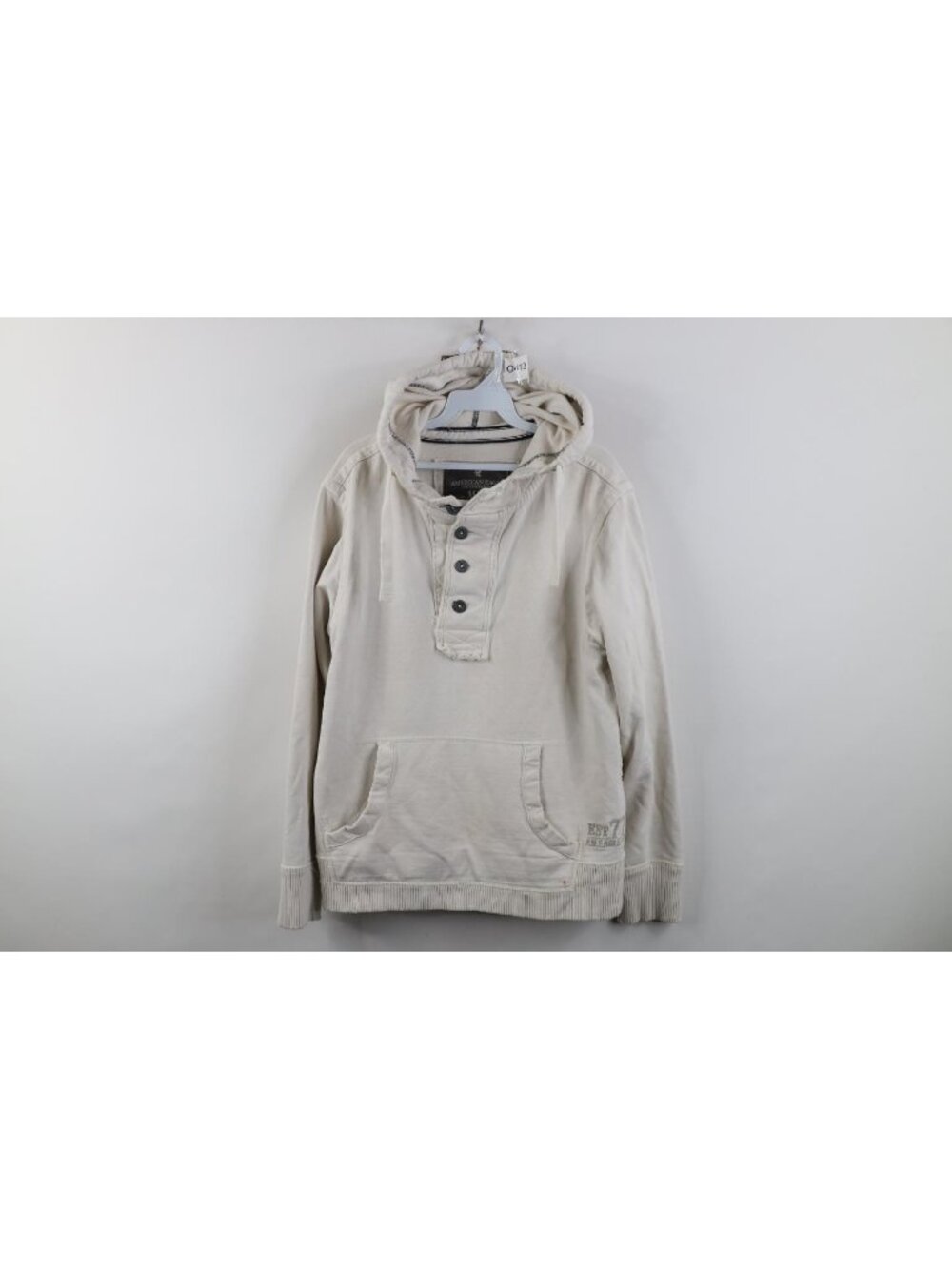 Vtg Y2K American Eagle Outfitters Heavyweight Henley Hoodie Sweatshirt Mens M
